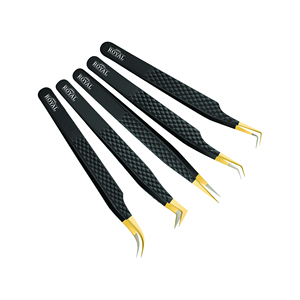 Pince à cils personnalisée de marque privée pince à cils en acier inoxydable pince à cils noire pince à cils faux cils qualité supérieure - Product Image 3