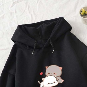 Trendy Korean Cotton <b>Hoodie</b> for Women, <b>Cute</b> Printed Graphic Sweatshirt, Casual Streetwear - Product Image 3