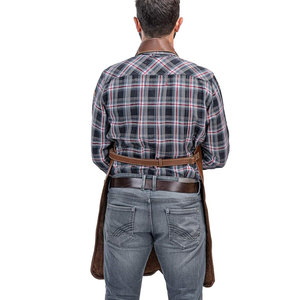 Custom Made Logo <b>Leather</b> Bib High Quality Adjustable Unisex Workshop Kitchen Oversleeve for Cleaning Home or Office Use - Product Image 5