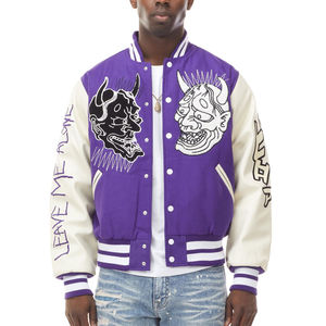 OEM personalizado 100% lana cuero mangas parche Chenille bordado Varsity Letterman chaqueta para hombres - Product Image 1