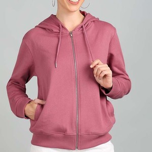 เสื้อฮู้ดผู้หญิงคุณภาพพรีเมียม แบบมีซิป สไตล์ลำลอง ดีไซน์คลาสสิก สำหรับฤดูหนาว พร้อมโลโก้ด้านหน้า ปรับแต่งได้ ระบายอากาศได้ดี ผ้าถักพิมพ์ลาย - Product Image 3