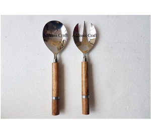 Ensemble de couverts à salade en acier inoxydable de haute qualité pour Noël, mariage, outils à salade SS 18/8, ensemble de cuillères et de fourchettes à couverts - Product Image 1