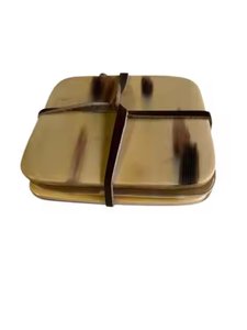 Posavasos de piedra de cuerno de búfalo natural para el hogar, juego de posavasos para restaurante, alfombrillas y almohadillas cuadradas de artesanía de media luna - Product Image 2