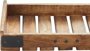 Juego de 3 bandejas de madera con asas, bandeja rodante redonda marrón para servir desayunos - Product Image 2