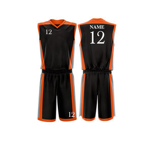 Ensemble de vêtements de sport d'entraînement de basketball unisexe, à séchage rapide, sans manches, respirant, logo personnalisé, réversible, 100% polyester - Product Image 1