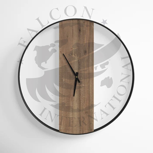 Horloge murale rétro créative d'intérieur décorative en métal et en bois du fournisseur indien en gros - Product Image 1