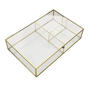 Rass & acrílico-joyero de almacenamiento para maquillaje, caja organizadora de latón y acrílico a precio barato - Product Image 1