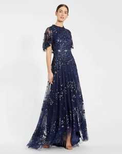 Robe de soirée avec manches mi-longues, fonction antistatique, robe emballée, robe sexy à paillettes, robe fourreau maxi pour soirée - Product Image 5