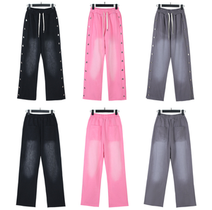 Celana Panjang Terry Katun Murni Versi Tinggi HS, Celana Lurus, Celana Panjang Kasual Longgar untuk Pria dan Wanita, Gaya High Street Musim Gugur - Product Image 4