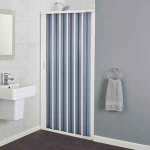 Porta doccia a soffietto reversibile in PVC con guide estensibili misura 116-140 cm confezionata singolarmente - Product Image 1