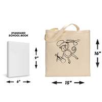 Sac fourre-tout en toile 100 % coton réutilisable, écologique, personnalisable avec logo, thème singe, niveau de base, pour enfants, utilisation promotionnelle artistique, en tissu vierge