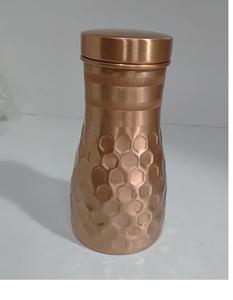 Design <b>Metal</b> Copper Water Bottle with Lid Multipurpose for detox water and boosting immunity naturally Insulated Travel - Product Image 1