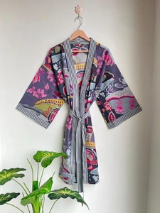 ชุดกิโมโนผ้าฝ้ายขนาดพลัสไซส์ชุดคลุมอาบน้ำพิมพ์ลายชุดคลุมอาบน้ำแบบลำลองสำหรับผู้หญิง - Product Image 3
