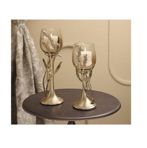 Bougeoir en aluminium feuille d'or de haute qualité ensemble de 2 bougeoirs faits à la main pour la décoration de pièce maîtresse de Table de fête de mariage - Product Image 1