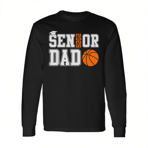 T-Shirt a Maniche Lunghe da Basket per Padre Orgoglioso della Classe 2026 - Maglietta Promozionale per Papà Laureato - Product Image 2