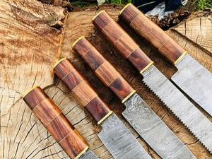 Vente en gros personnalisé Qualité supérieure OEM ODM Service LAMES PRESTIGE Ensemble de 5 couteaux de chef ambidextres faits à la main en acier Damas - Product Image 4