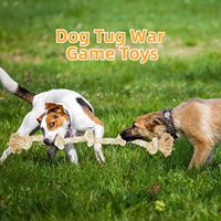 Jouet à mâcher pour chien en corde de luxe en gros, jouet à mâcher pour chiot en peluche, indestructible, 3 nœuds pour chien, jouet à tirer pour jouer/entraîner