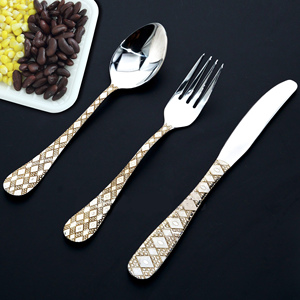 Decent Design Stainless Steel Cutlery Set Flatware Utensil Dinner Fork Knife Spoon Set for Home Hotel & Restaurant - Product Image 5