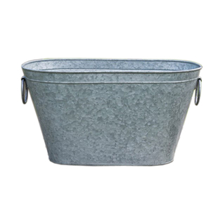 Jardinière latérale en métal avec poignée en corde Jardinière décorative pour la décoration intérieure Jardinière en étain Couleur naturelle galvanisée Décorative de jardin - Product Image 6