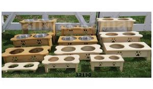 Adjustable Custom Design Wood <b>Stand</b> With Ped Stainless Steel <b>Bowls</b> for Ped Dog / <b>Cat</b> Feeder - Product Image 2