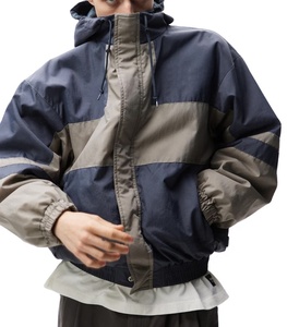 Chaqueta cortavientos impermeable personalizada para hombre, ropa deportiva informal transpirable para exteriores, tejido fino con capucha, bordado para correr de talla grande - Product Image 3