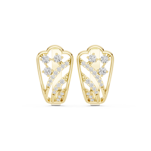 Pendientes de Aro de Oro de 18K con Diamantes Naturales, Pendientes de Diamantes de Corte Redondo de Lujo, Joyería Fina para Mujer, Regalo de Boda - Product Image 2