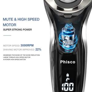 Rasoir électrique pour homme avec têtes rotatives 3D, étanche, rasage humide et sec, charge rapide et longue durée de vie de la batterie, écran LCD - Noir - Product Image 6