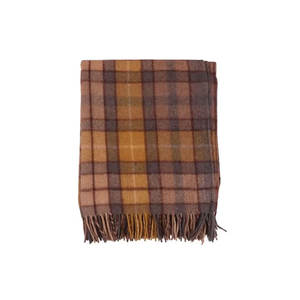 Manta natural Buchanan de tartán de lana única más vendida con borlas Manta gruesa multifuncional - Product Image 1