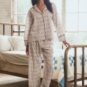 Conjunto de Pijamas Florales de Otoño para Mujer, Manga Larga, Ropa de Dormir de Dos Piezas, Ropa de Casa Suave, Ropa de Noche, Venta al Por Mayor - Product Image 1
