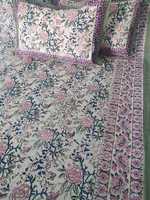Set Sprei Ramah Lingkungan 100% Katun Buatan Khusus dengan Pola Bunga Cetak Desain India 300TC Jumlah Benang dalam Berbagai Ukuran