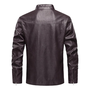 Vente en gros d'usine de vestes en cuir pour hommes à col montant Oem Odm personnalisé Vêtements tendance d'hiver de haute qualité disponibles dans toutes les tailles - Product Image 4