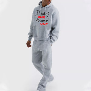 Conjunto Deportivo Personalizado al por Mayor para Hombre, Corte Ajustado, Sudadera con Capucha de Color Sólido, Pantalones Deportivos Acampanados para Invierno, Conjunto Deportivo Masculino con Capucha - Product Image 4