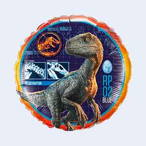 Ballon en aluminium Jurassic World 46 cm Velociraptor bleu RP02 Décoration de fête - Product Image 1
