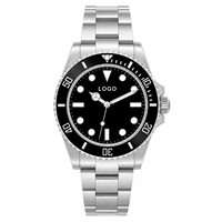 Montre de plongée pour homme avec logo personnalisé OEM, saphir lumineux, étanche 200 m, acier inoxydable, mouvement automatique NH35, montre mécanique pour homme 002