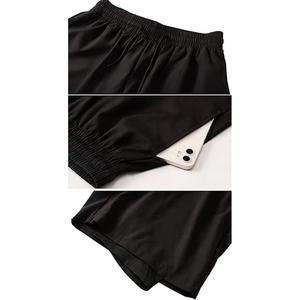 Men's Summer New Quick-Drying Basketball Fitness Training Shorts Custom Logo Double <b>Layer</b> Comfort with Solid Pattern OEM Service - Product Image 2