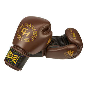 Guantes de Boxeo Personalizados para Niños en Color Marrón/Beige, 12 oz, Cuero Vacuno, Cierre de Cordones en la Muñeca, Equipo de MMA con Logotipo Personalizado - Product Image 2