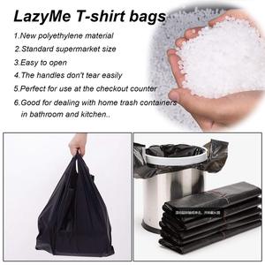 Bolsa negra personalizada para camisetas, bolsa de compras De plástico reciclable con bolsa de basura con fuelle y logotipo personalizado - Product Image 5