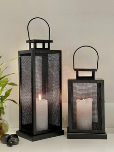 Lanterne décorative en fer avec cadre en métal pour la décoration intérieure et extérieure de mariage, chemin de jardin ou présentation de table à la maison - Product Image 3