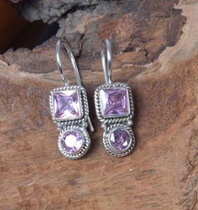 Stone <b>Earrings</b> Natural Pink <b>Rose</b> <b>Quartz</b> Handmade Jewelry October Birthstone 925 Sterling Silver Gemstone <b>Earrings</b> Gift for Her - Product Image 3