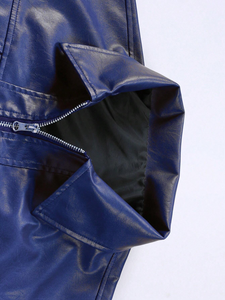 Chaqueta de Cuero Genuino para Hombre, Cuello Alto, Reversible, Transpirable, Resistente al Viento, Invierno, Mangas Largas, Estilo Urbano, Profesional - Product Image 3