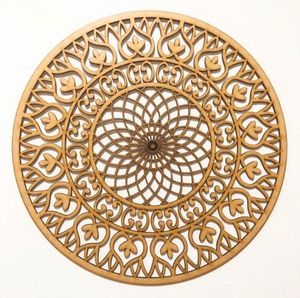 Décoration murale Mandala en MDF de style élégant, idéale pour la maison, le bureau et les salles spirituelles, avec un design artisanal indien. - Product Image 6