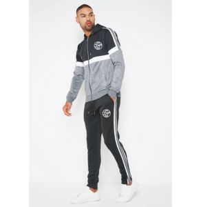 Survêtement en polaire technique de haute qualité pour hommes Logo personnalisable Pantalon de jogging d'hiver Zip écologique Plus Size Costume empilé imprimé - Product Image 3