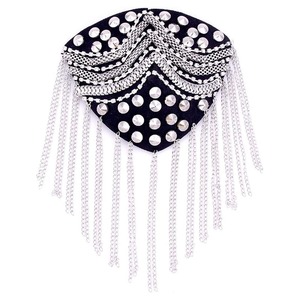 Venta al por mayor de charreteras de hombro con cadena de plata hechas a mano uniforme táctico bordado insignias de hombro 2025 superventas - Product Image 2