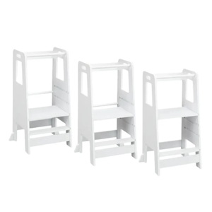 Taburete de bebé de madera de caucho macizo personalizado de alta calidad, estilo de cocina de diseño moderno para niños pequeños, baño, dormitorio, sala de estar - Product Image 5