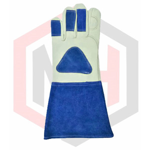 ถุงมือเชื่อมหนังแบบพันข้อมือทำจากผ้าใบ - Product Image 1