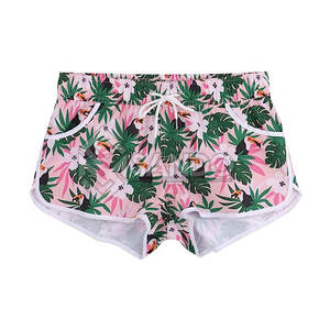 กางเกงขาสั้นชายหาดผู้หญิงทรงปกติ น้ำหนักเบา ผ้าฝ้าย 100% แห้งเร็ว สวมใส่สบาย ระบายอากาศได้ดี เหมาะสำหรับใส่ลำลอง มีเชือกผูกเอว - Product Image 1