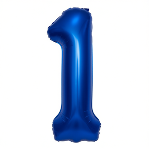 Ballon de fête en forme de cœur numéro 1 bleu foncé 1M N1 8445178028913, sac de 12 pièces - Product Image 2