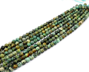 ลูกปัดหินเทอร์ควอยซ์แอฟริกัน ร้อยเป็นสาย สำหรับทำเครื่องประดับ ลูกปัดหินเรียบ ลูกปัดอัญมณีธรรมชาติสำหรับทำสร้อยคอ ลูกปัดคริสตัลธรรมชาติ ขายส่ง - Product Image 5