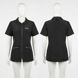 Chaqueta de Barbería para Mujer, Premium, 180 GSM, Tela de Poliéster y Spandex, Diseño de Paneles a Medida, Bordado Personalizado, DTF, OEM, ODM, Uniforme - Product Image 1