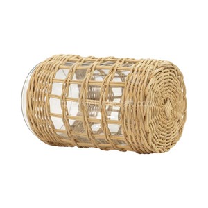 Vela ecológica de ratán tejida a mano bien iluminada, lámpara de escritorio con luz de té, artículo de vacaciones de Navidad al por mayor de Vietnam - Product Image 3